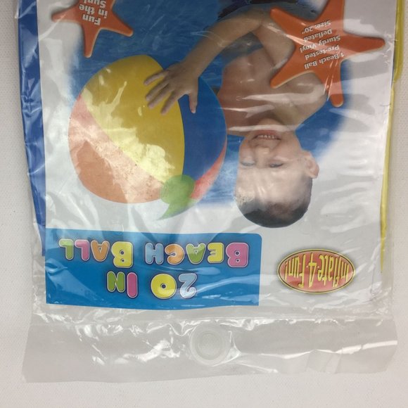 Inflate-4-Fun Inflatable 20" Beach Ball Pool Swim Toy Sturdy Vinyl Colorful - Picture 3 of 3